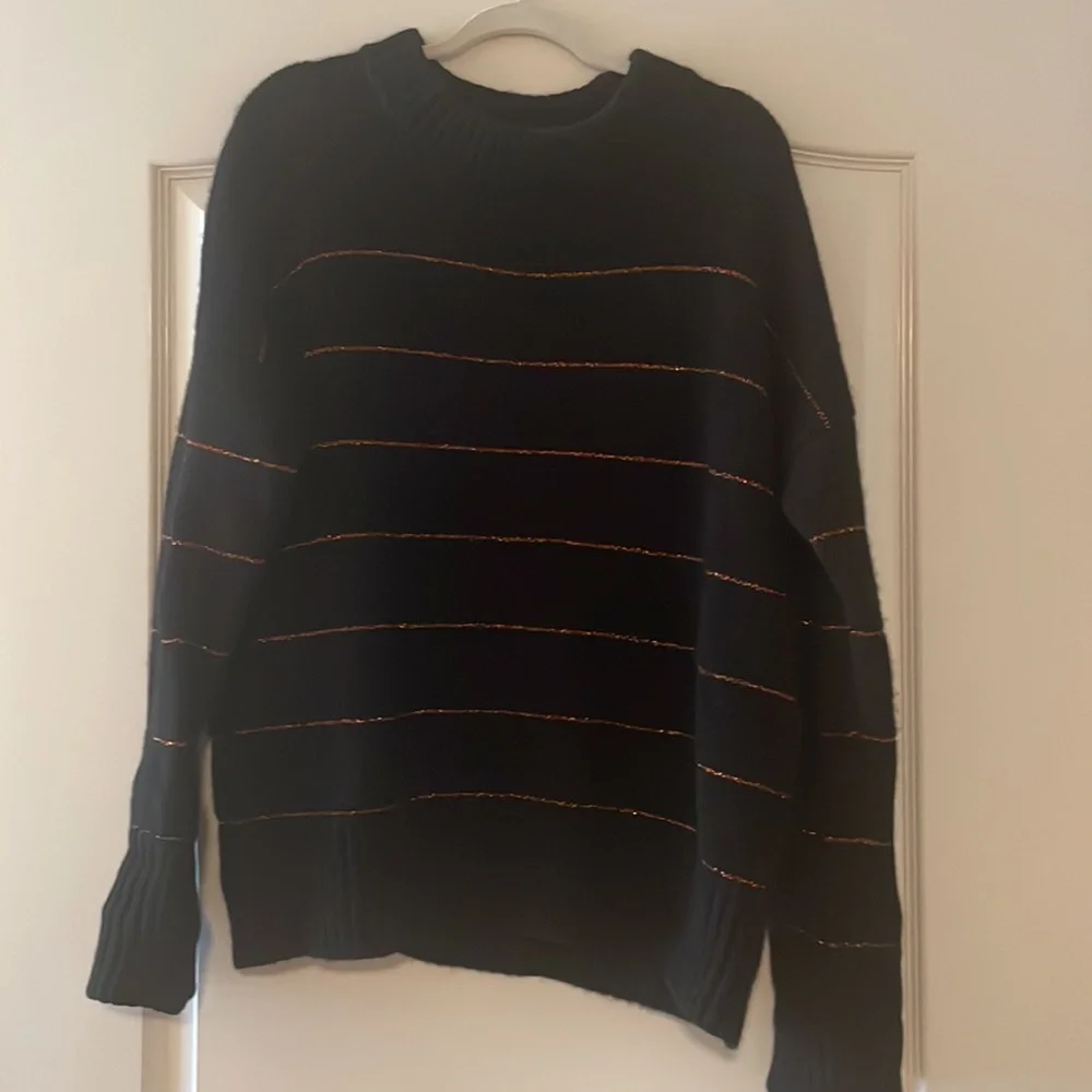 45% off! La Ligne Marin Wool & Cashmere Black and Copper Striped Sweater - Picture 5 of 7